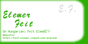 elemer feit business card